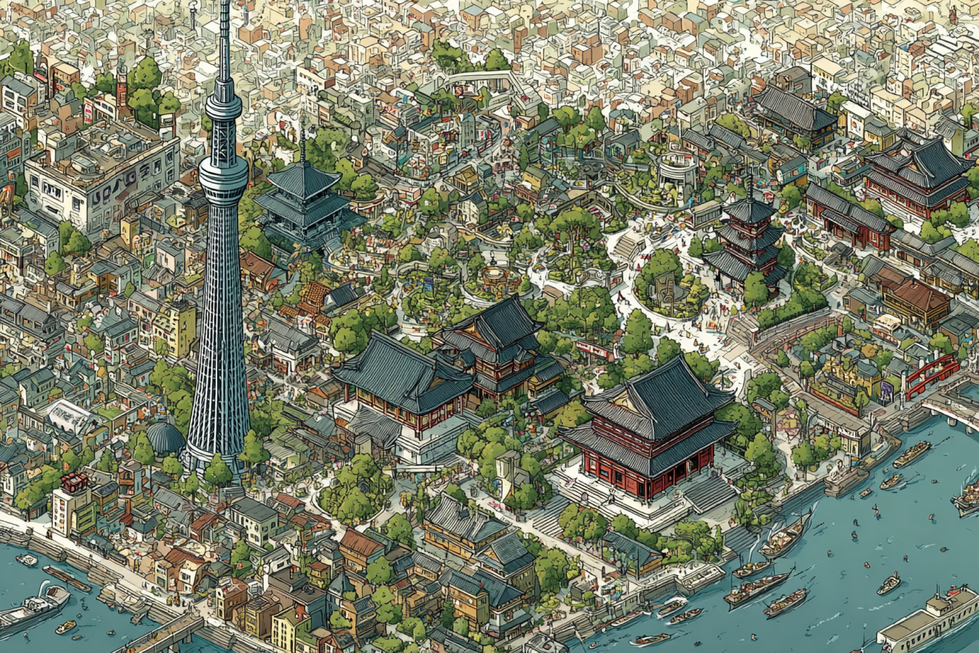 Carte illustrée d'une ville ancienne — Travel With Ouss